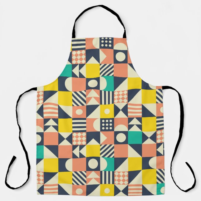 Colourful Geometric Seamless Pattern Apron (Front)