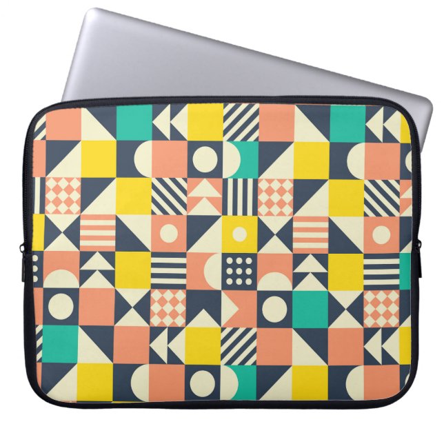 Colourful Geometric Seamless Pattern Laptop Sleeve (Front)