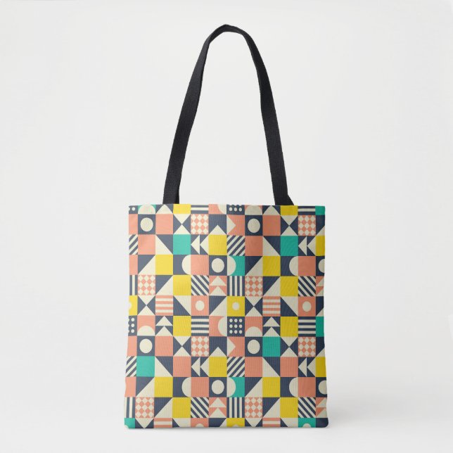 Colourful Geometric Seamless Pattern Tote Bag (Front)
