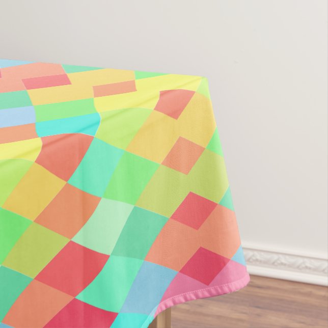 Colourful Geometric Shape Pattern Minimal Design Tablecloth (In Situ)