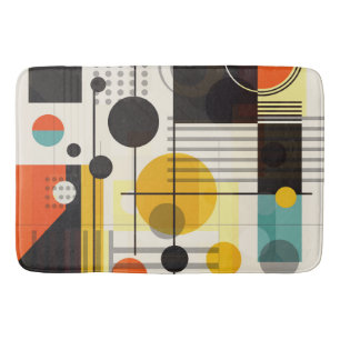 Colourful geometric shapes composition bath mat