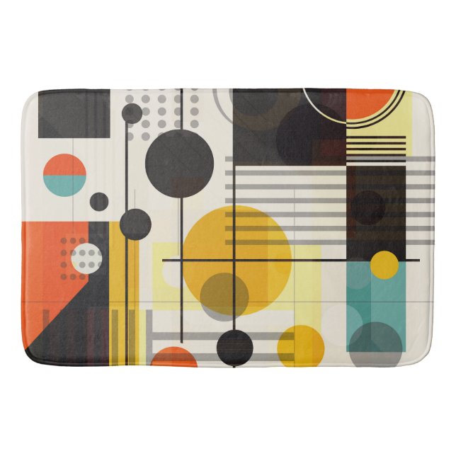 Colourful geometric shapes composition bath mat (Front)