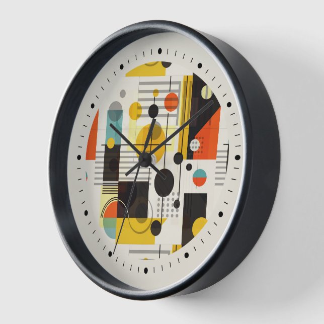 Colourful geometric shapes composition clock (Angle)