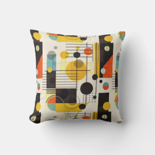 Colourful geometric shapes composition cushion