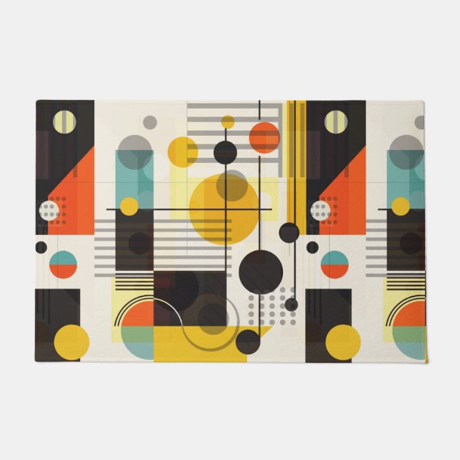 Colourful geometric shapes composition doormat (Front)