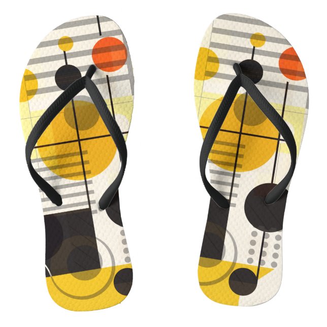 Colourful geometric shapes composition flip flops (Footbed)