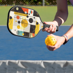 Colourful geometric shapes composition pickleball paddle