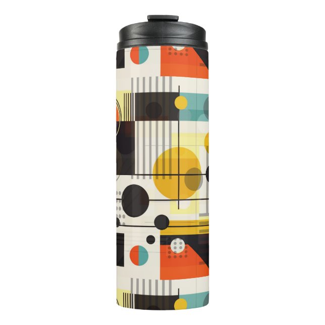 Colourful geometric shapes composition thermal tumbler (Front)