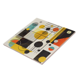 Colourful geometric shapes composition tile