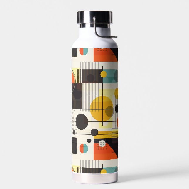 Colourful geometric shapes composition water bottle (Left)