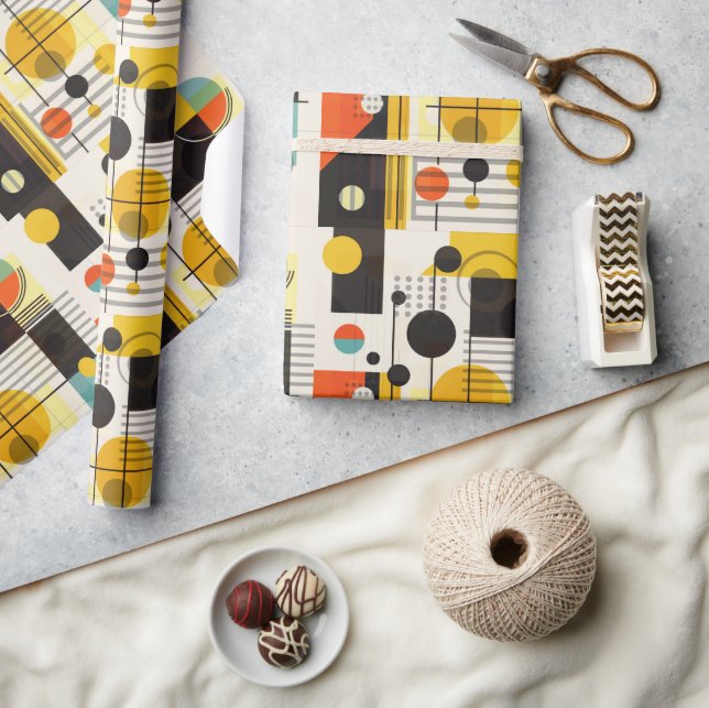 Colourful geometric shapes composition wrapping paper (Crafts)
