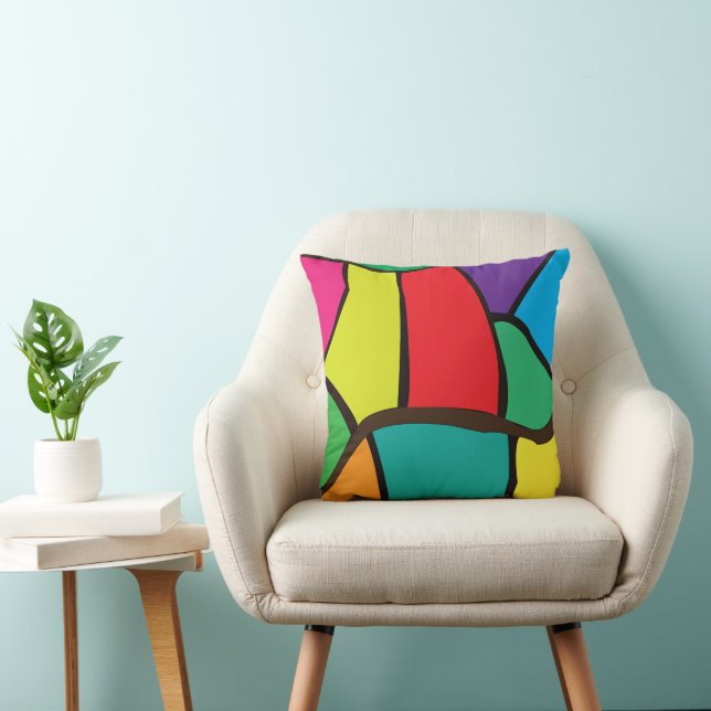 Colourful Geometric Shapes Cushion (Chair)