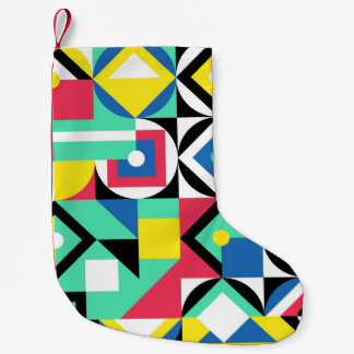 Colourful Geometric Shapes Decorative Ornament Small Christmas Stocking