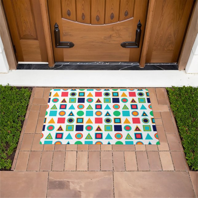 Colourful Geometric  Shapes Doormat (Outdoor)