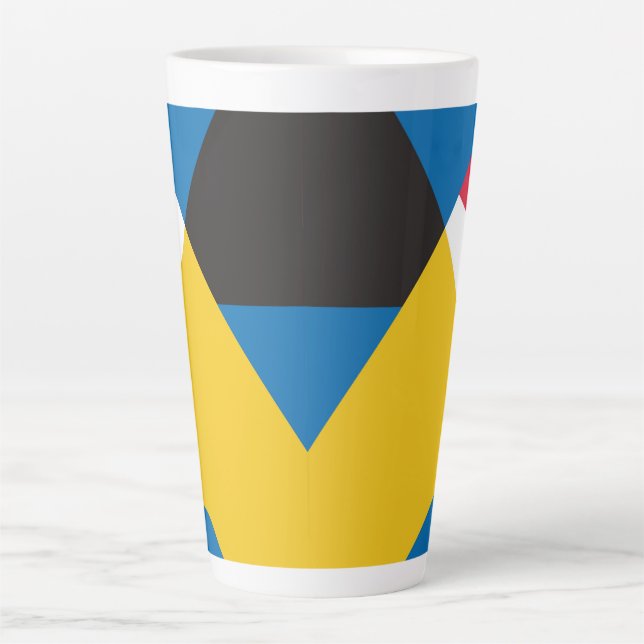 Colourful Geometric Shapes Latte Mug (Front)