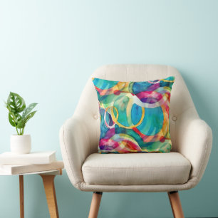 Colourful geometric shapes pattern 26 cushion