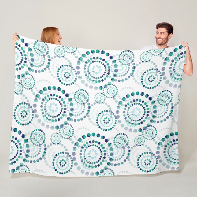 Colourful geometric shapes pattern 29 fleece blanket (In Situ)
