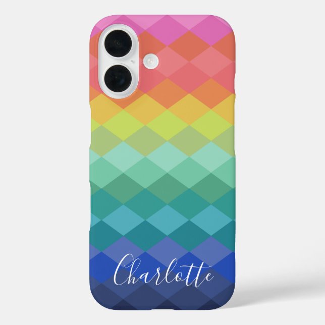 Colourful Geometric Shapes Rainbow Personalised  Case-Mate iPhone Case (Back)