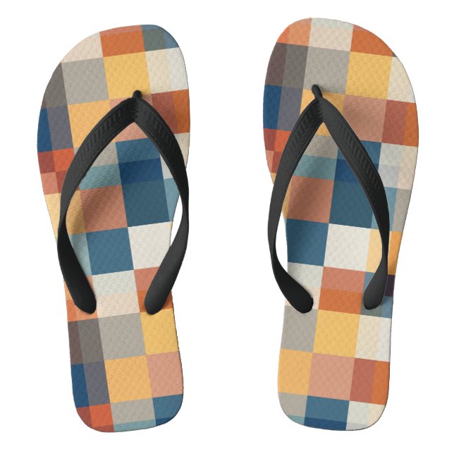 Colourful geometric shapes seamless flip flops (Footbed)