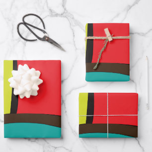 Colourful Geometric Shapes Wrapping Paper Sheet