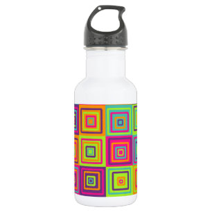 Colourful Geometric Squares 532 Ml Water Bottle