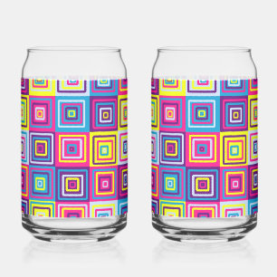 Colourful Geometric Squares Can Glass