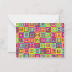 Colourful Geometric Squares Card
