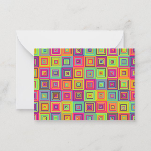 Colourful Geometric Squares Card (Front)