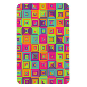 Colourful Geometric Squares Magnet