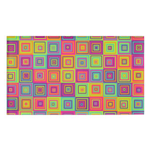 Colourful Geometric Squares Name Tag