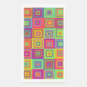 Colourful Geometric Squares Napkin