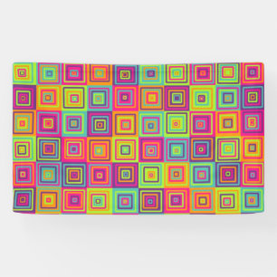 Colourful Geometric Squares Pattern Banner