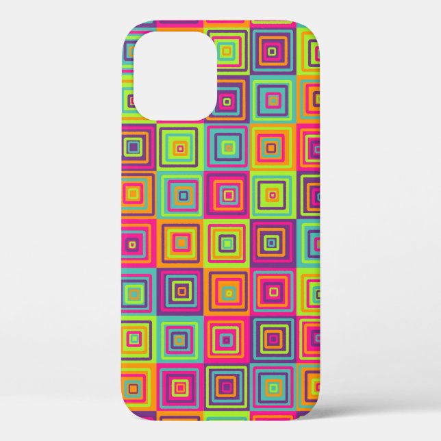 Colourful Geometric Squares Pattern Case-Mate iPhone Case (Back)
