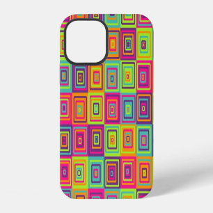 Colourful Geometric Squares Pattern iPhone 12 Case