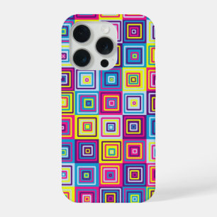 Colourful Geometric Squares Pattern iPhone 15 Pro Case