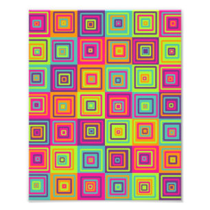 Colourful Geometric Squares Photo Print