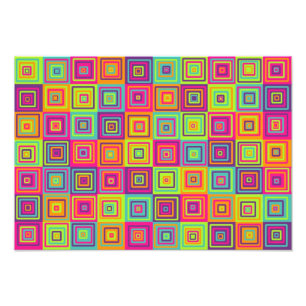 Colourful Geometric Squares Photo Print