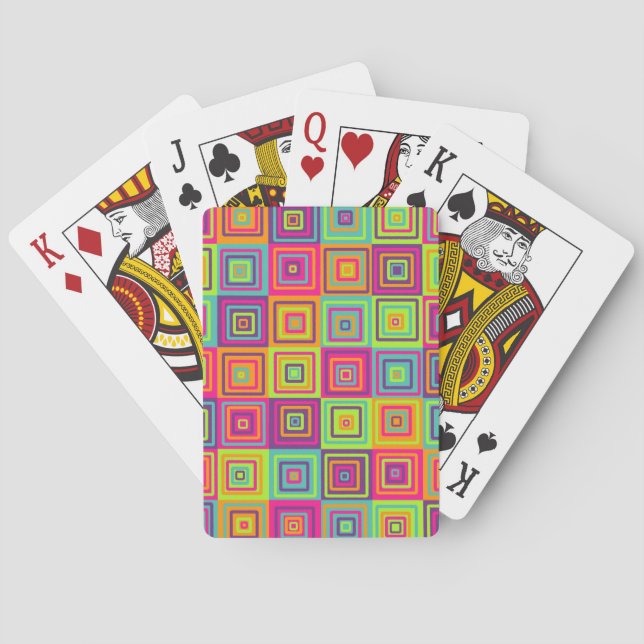Colourful Geometric Squares Playing Cards (Back)