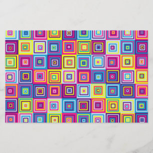 Colourful Geometric Squares Stationery