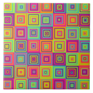 Colourful Geometric Squares Tile