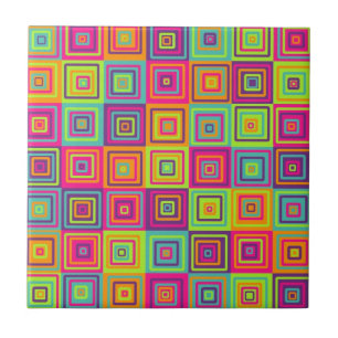 Colourful Geometric Squares Tile
