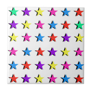 Colourful Geometric Stars Pattern Tile