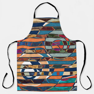 Colourful Geometric Stripes, Abstract Apron
