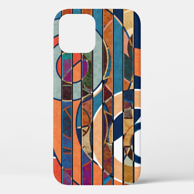 Colourful Geometric Stripes, Abstract Case-Mate iPhone Case (Back)