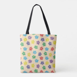 Colourful geometric swirly circles tote bag