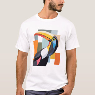 Colourful Geometric Toucan Bird T-Shirt