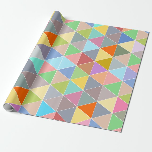 Colourful geometric traingle pattern wrapping pape wrapping paper (Unrolled)