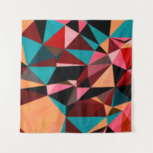 Colourful Geometric Triangle Abstract Tapestry