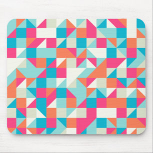 Colourful Geometric Triangle Pattern Mouse Mat