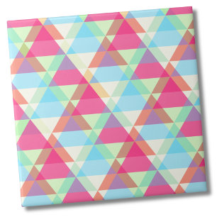 Colourful Geometric Triangle Pattern Tile